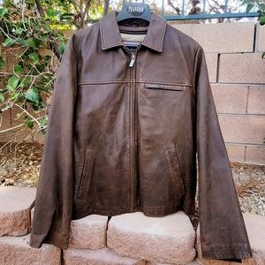 BROWN VINTAGE WILSONS LEATHER JACKET